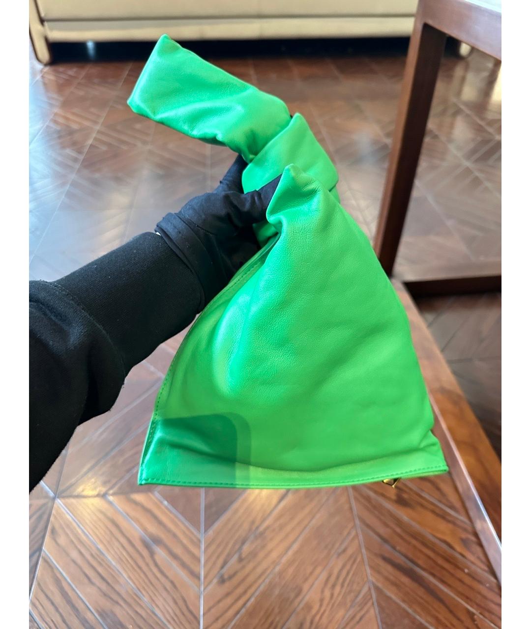 BOTTEGA VENETA Зеленая кожаная сумка через плечо, фото 5