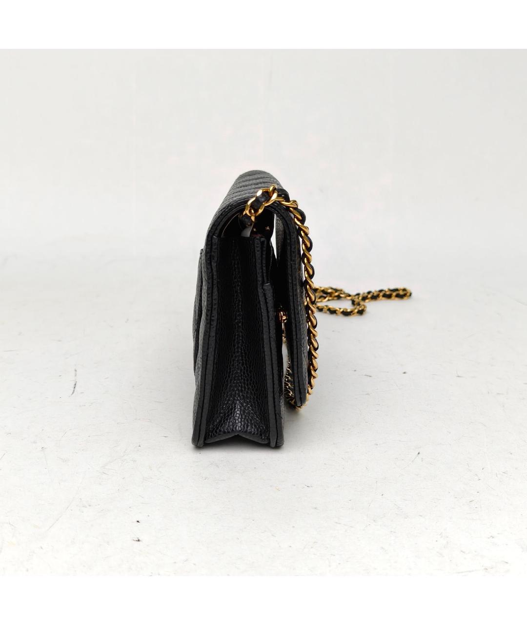 CHANEL Черная кожаная сумка через плечо, фото 5