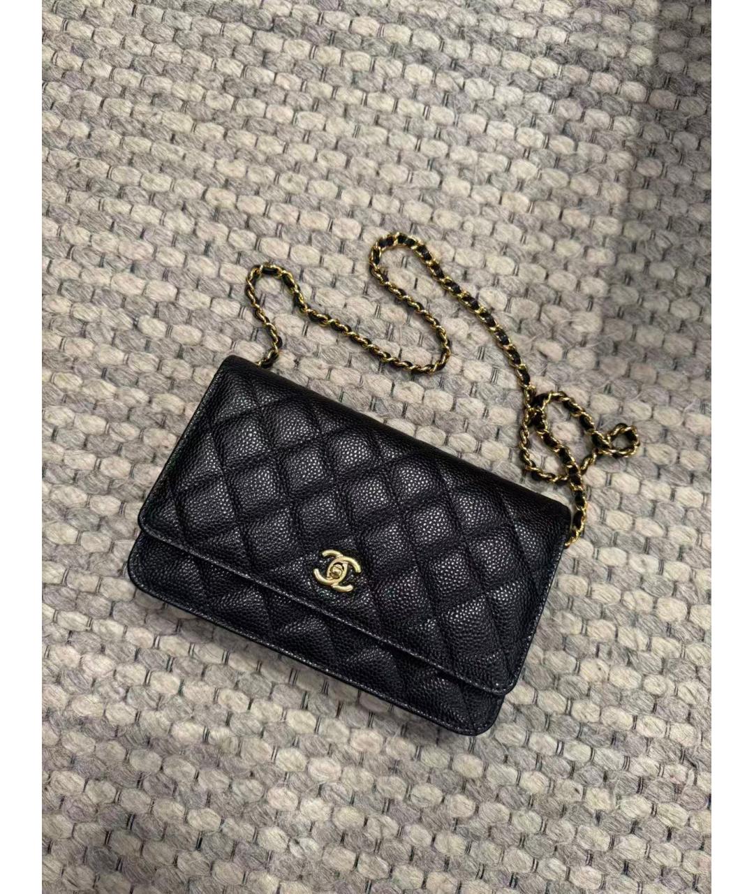 CHANEL Черная кожаная сумка через плечо, фото 8