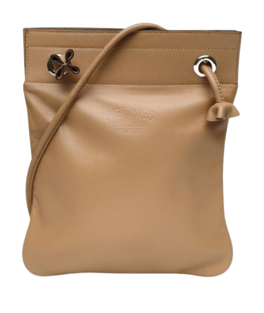 HERMES Коричневая кожаная сумка через плечо, фото 1