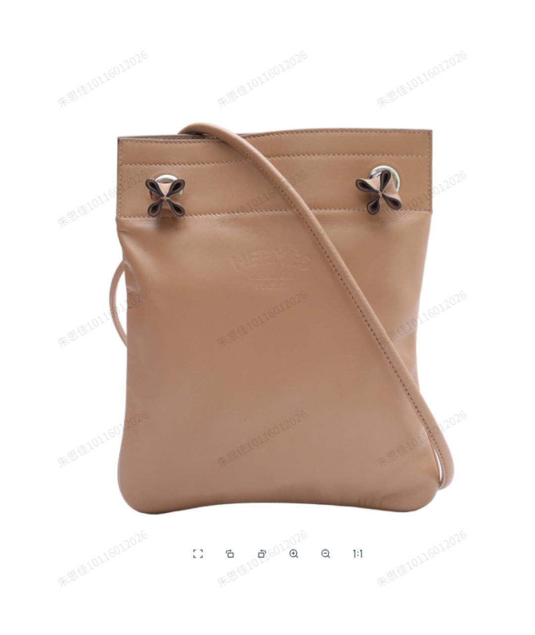 HERMES Коричневая кожаная сумка через плечо, фото 8