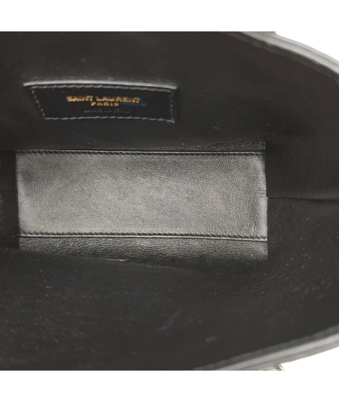 SAINT LAURENT Черная кожаная сумка через плечо, фото 3