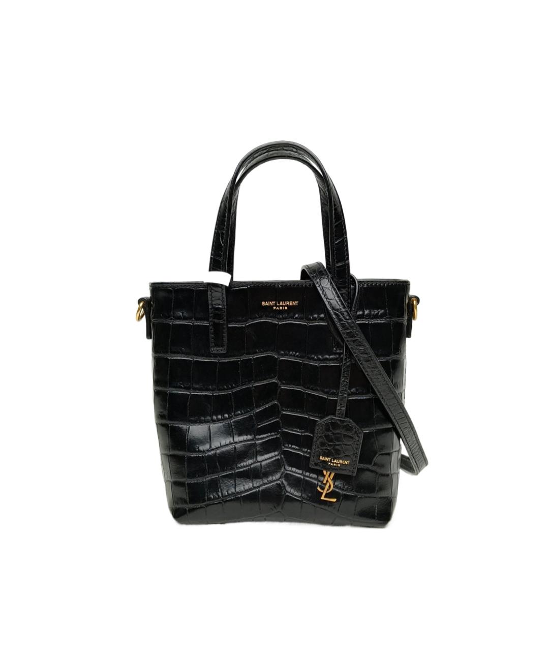 SAINT LAURENT Черная кожаная сумка через плечо, фото 6