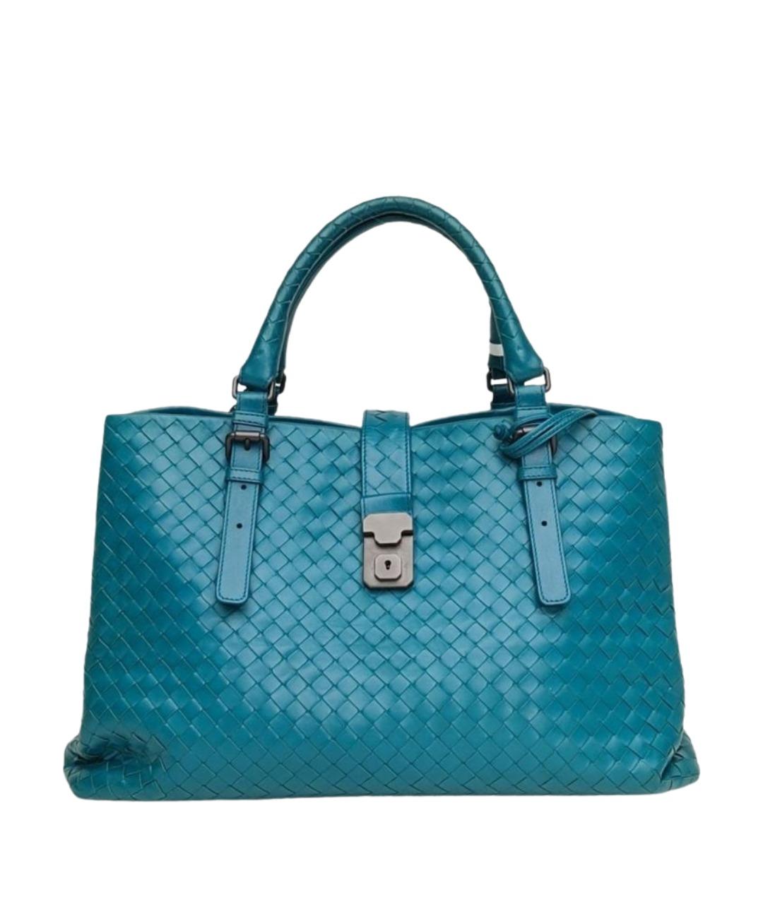 BOTTEGA VENETA Бирюзовая кожаная сумка через плечо, фото 1