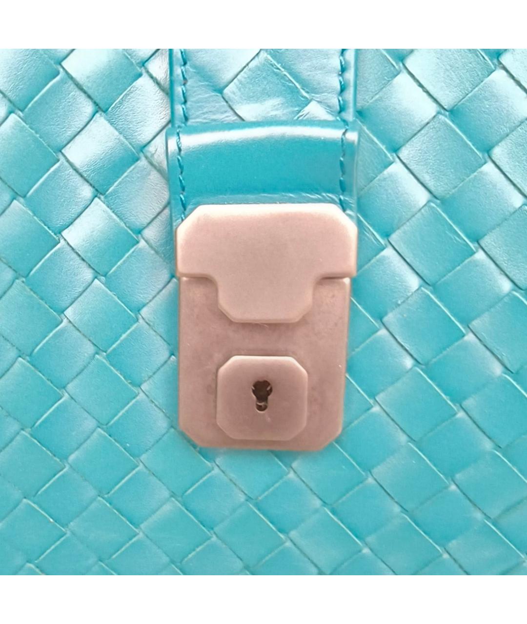 BOTTEGA VENETA Бирюзовая кожаная сумка через плечо, фото 6