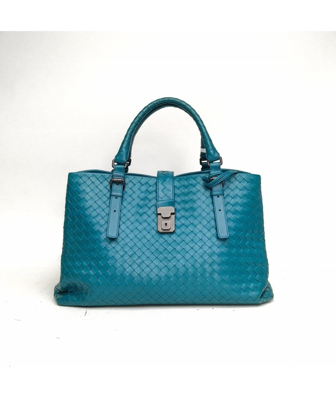 BOTTEGA VENETA Бирюзовая кожаная сумка через плечо, фото 2