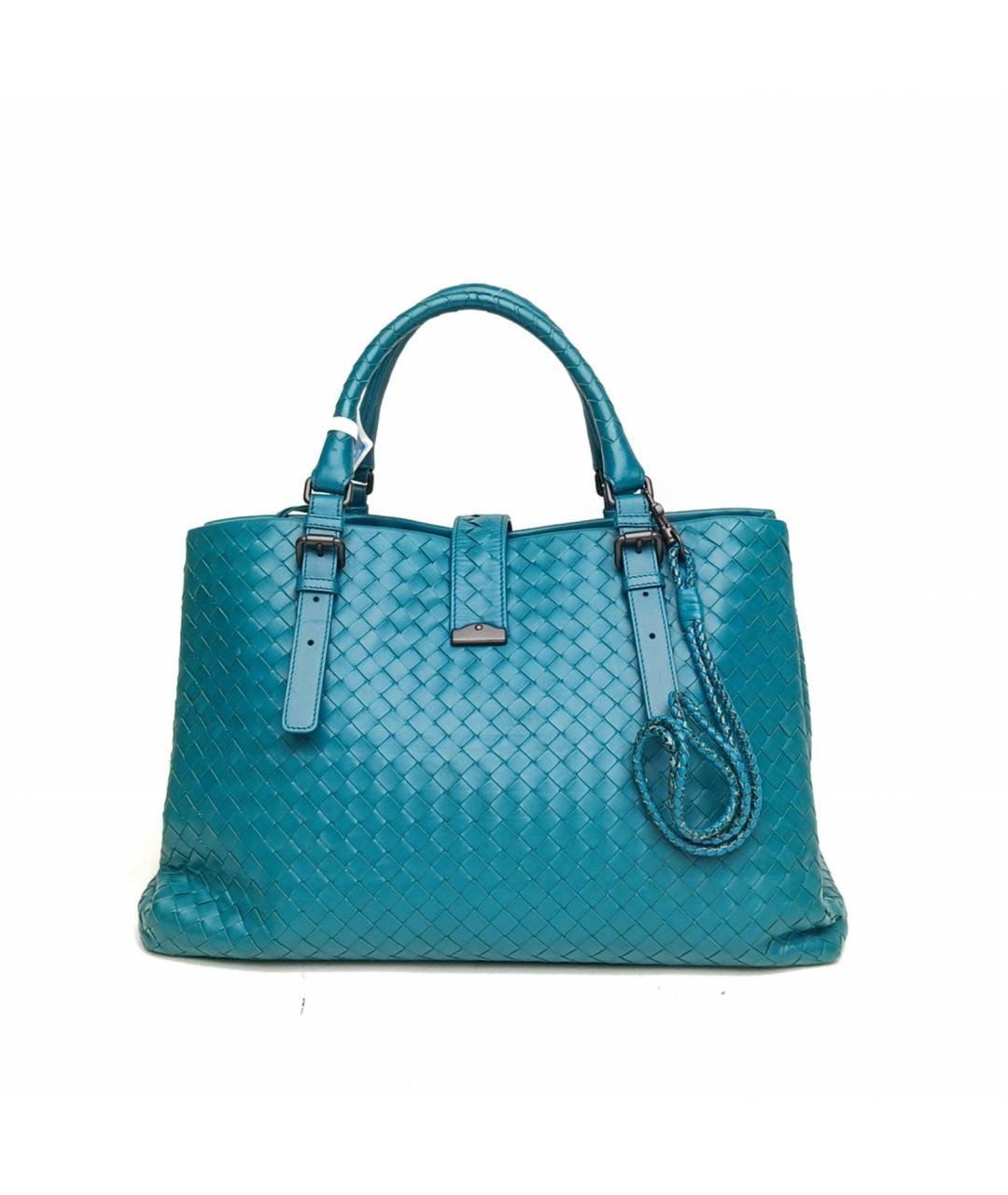 BOTTEGA VENETA Бирюзовая кожаная сумка через плечо, фото 3