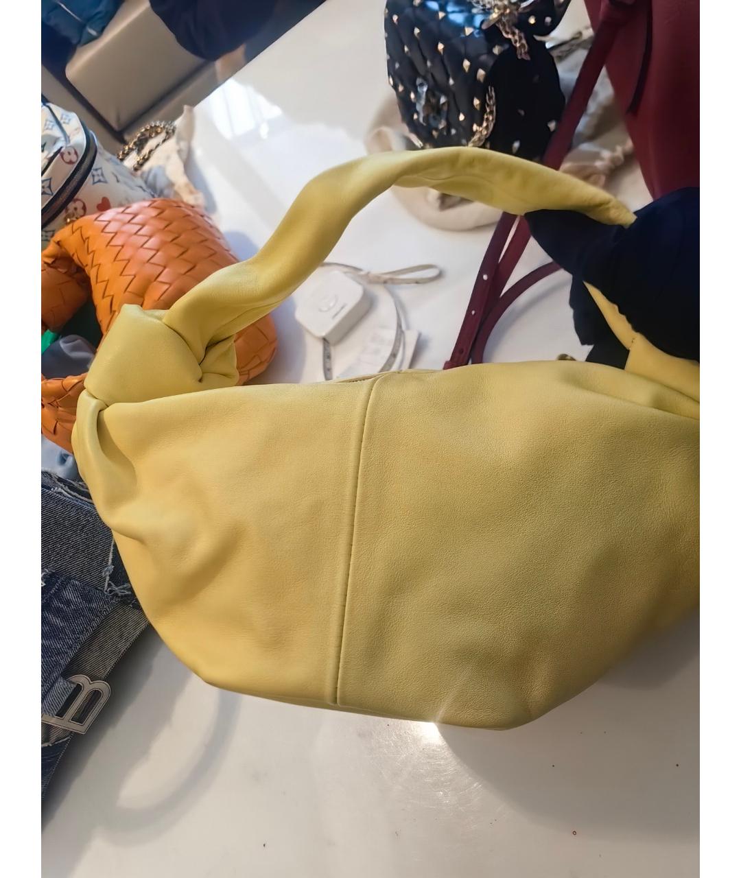 BOTTEGA VENETA Желтая кожаная сумка через плечо, фото 5