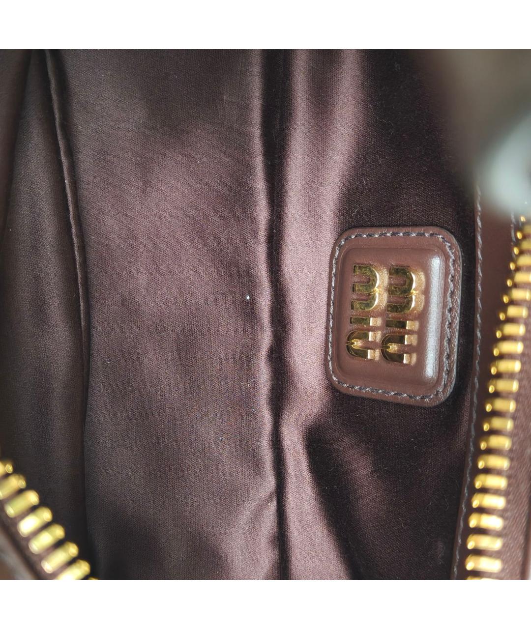 MIU MIU Коричневая кожаная сумка через плечо, фото 7