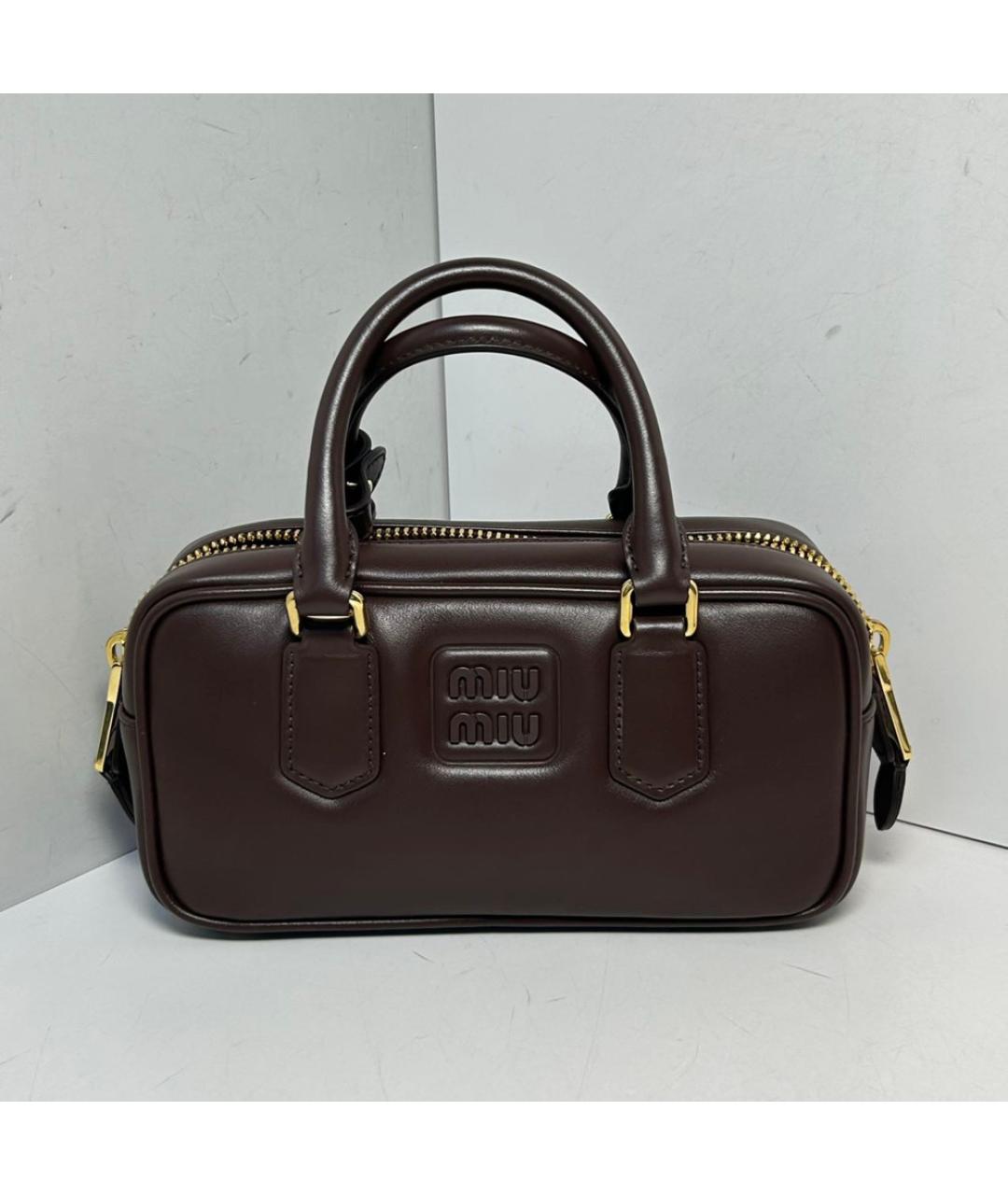 MIU MIU Коричневая кожаная сумка через плечо, фото 8