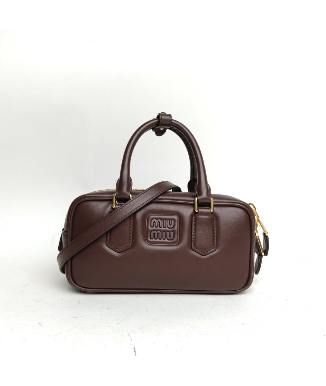 MIU MIU Коричневая кожаная сумка через плечо, фото 2