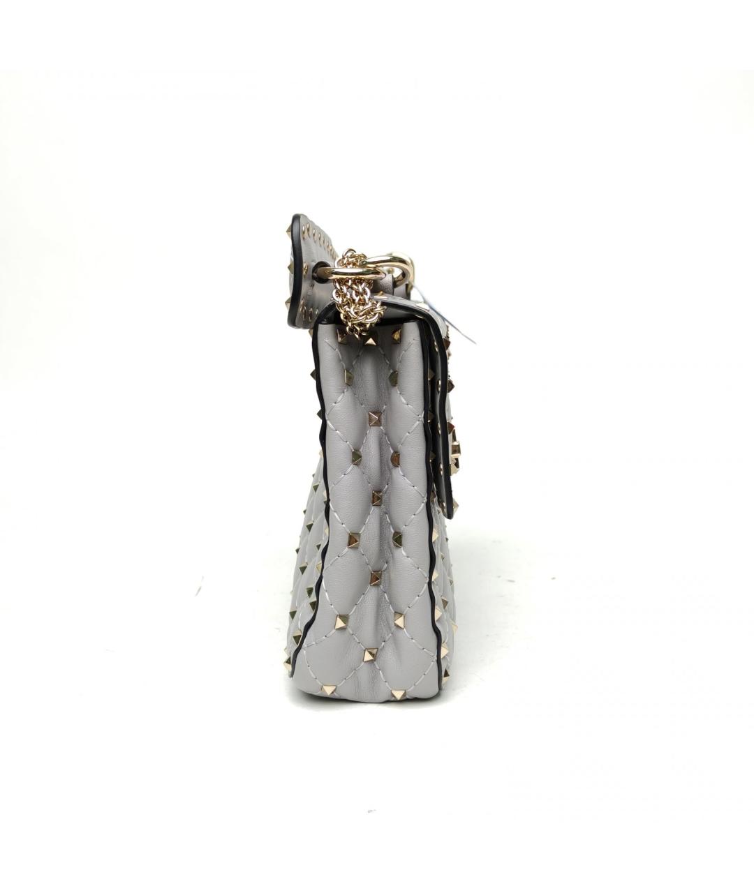 VALENTINO Серая кожаная сумка через плечо, фото 3