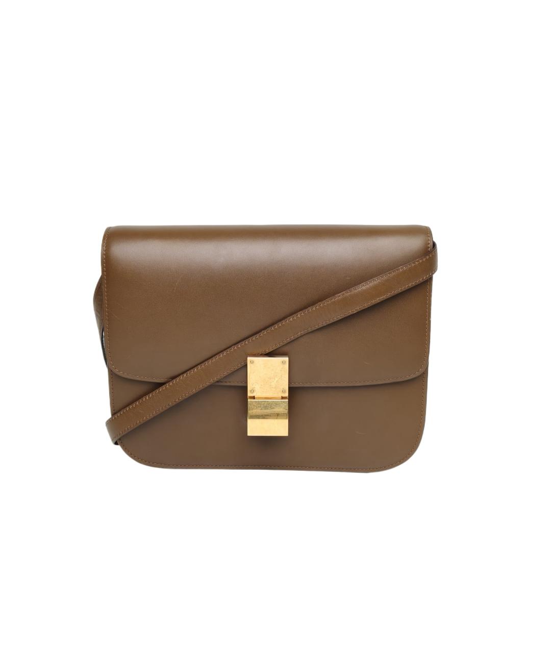 CELINE Коричневая кожаная сумка через плечо, фото 10