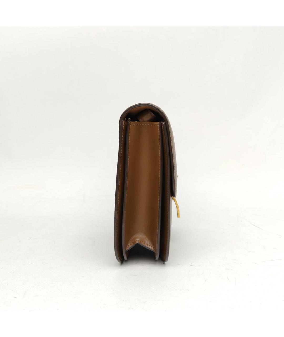 CELINE Коричневая кожаная сумка через плечо, фото 5