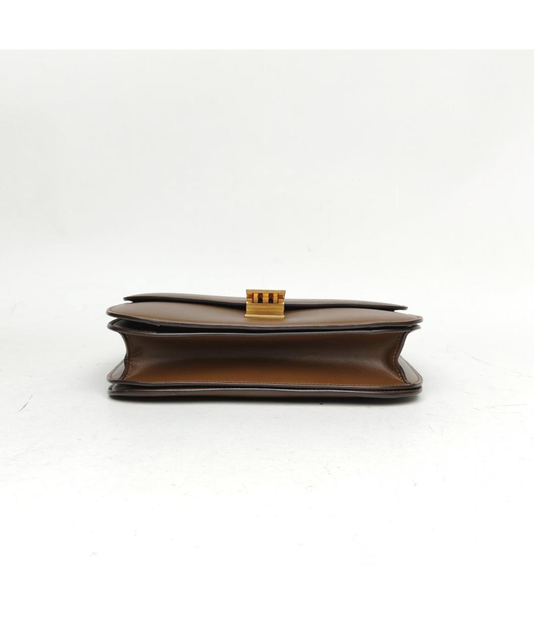 CELINE Коричневая кожаная сумка через плечо, фото 6