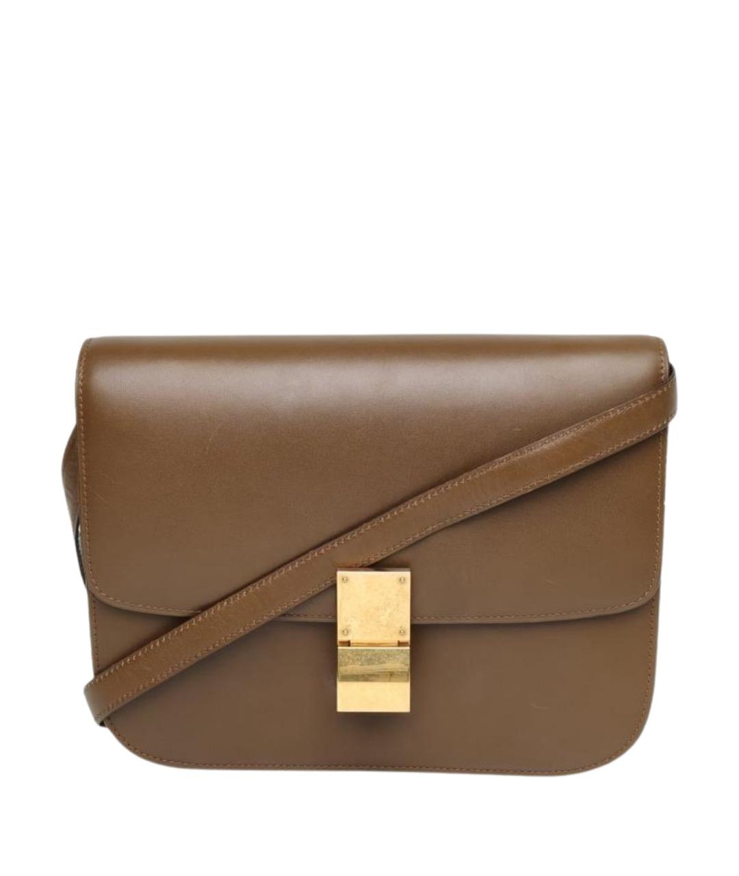 CELINE Коричневая кожаная сумка через плечо, фото 1