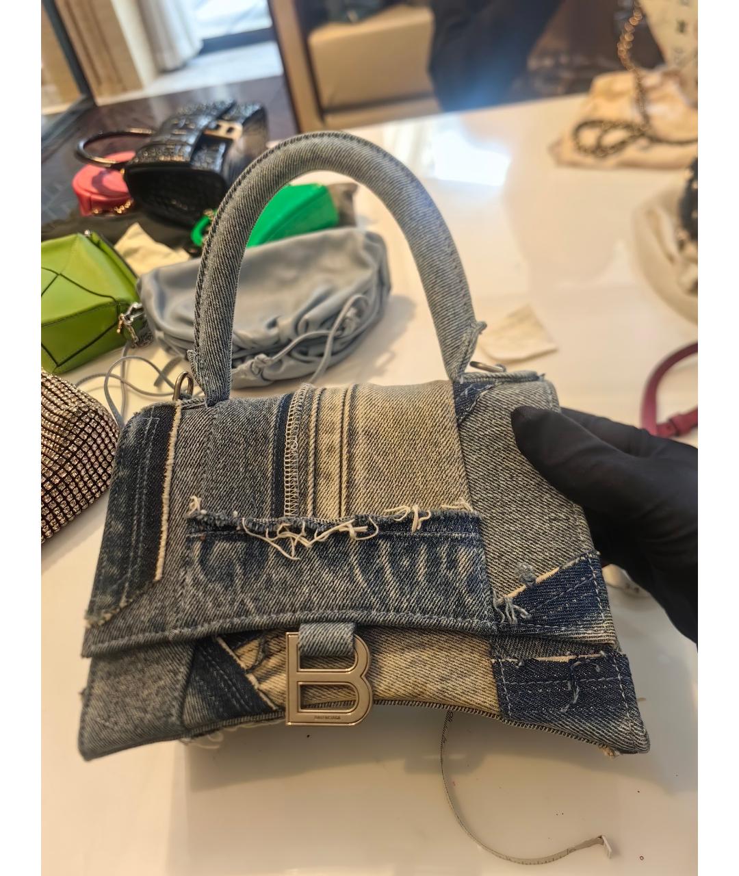 BALENCIAGA Синяя деним сумка через плечо, фото 9