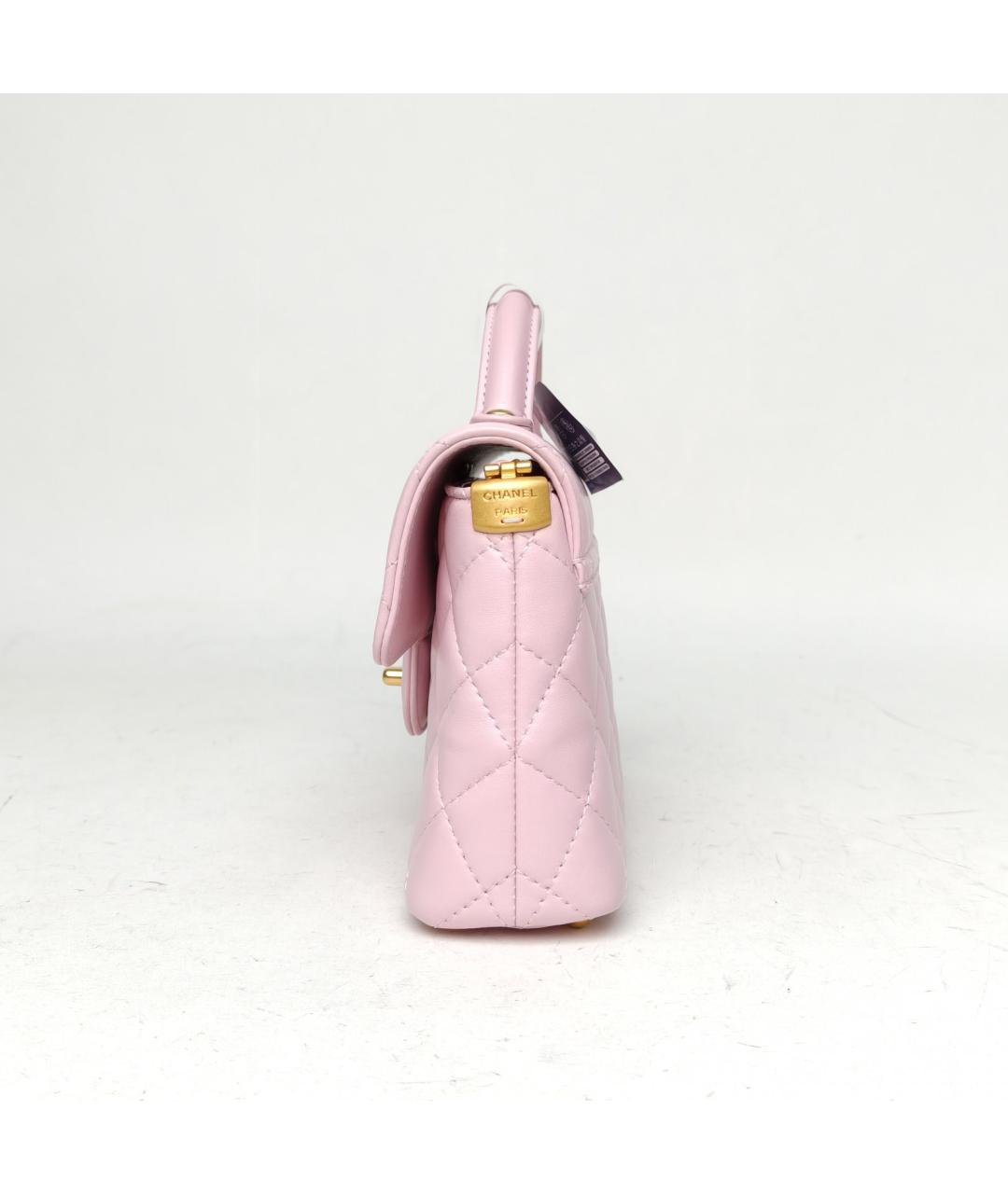 CHANEL Розовая кожаная сумка через плечо, фото 3