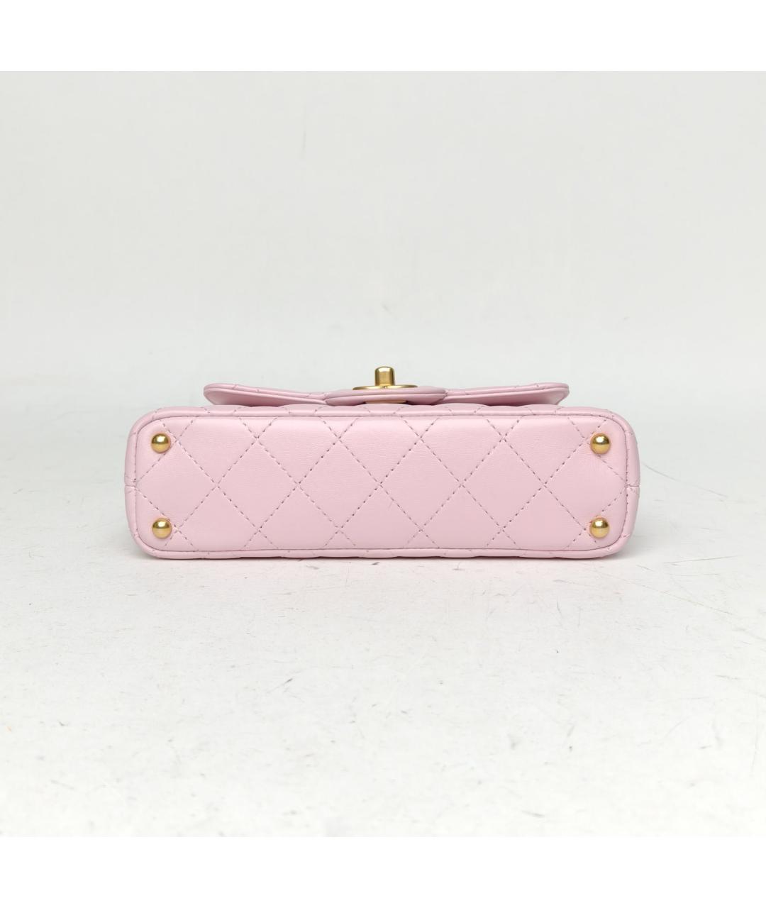 CHANEL Розовая кожаная сумка через плечо, фото 6