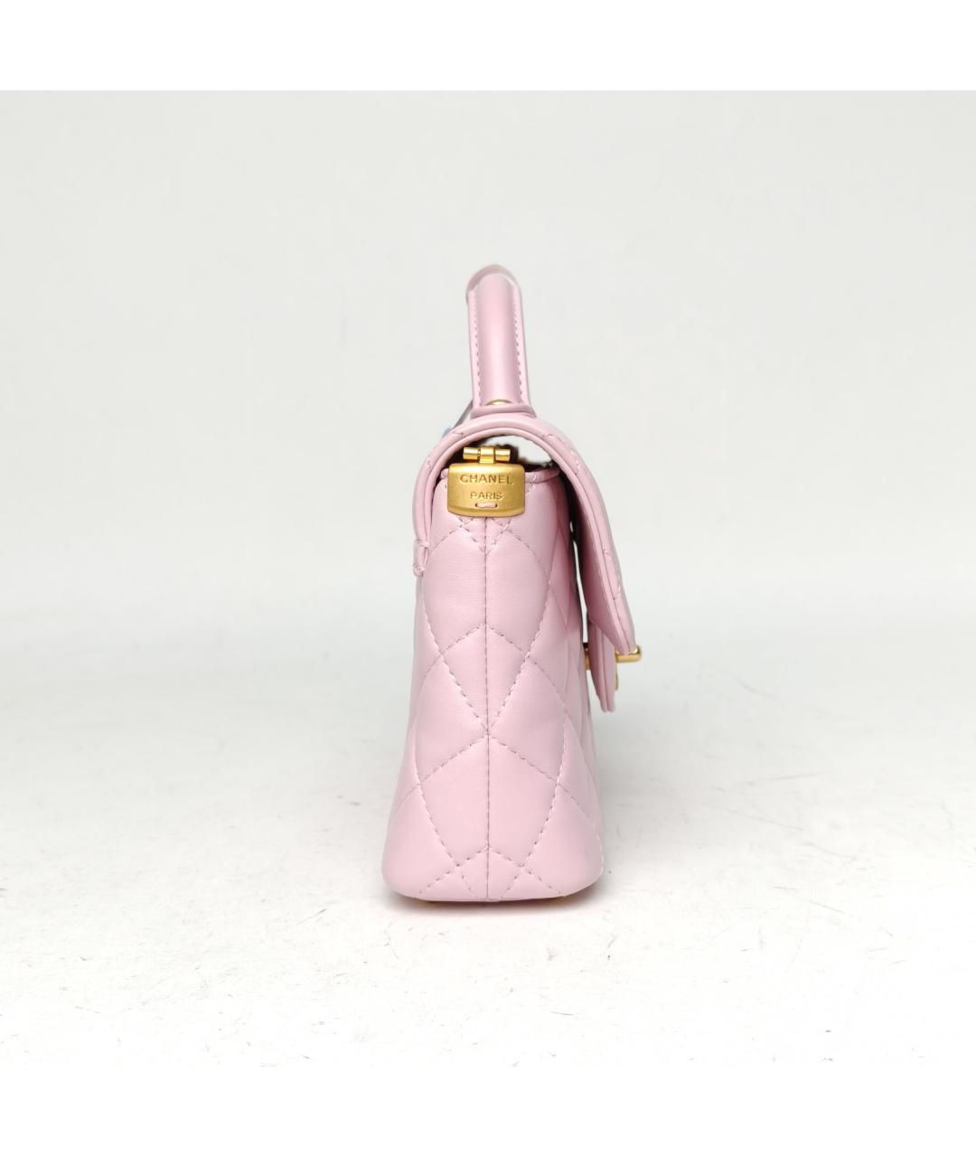 CHANEL Розовая кожаная сумка через плечо, фото 5