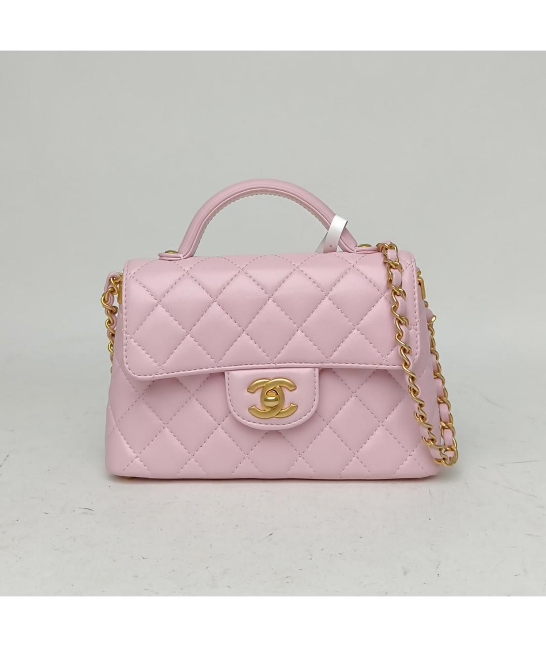 CHANEL Розовая кожаная сумка через плечо, фото 2