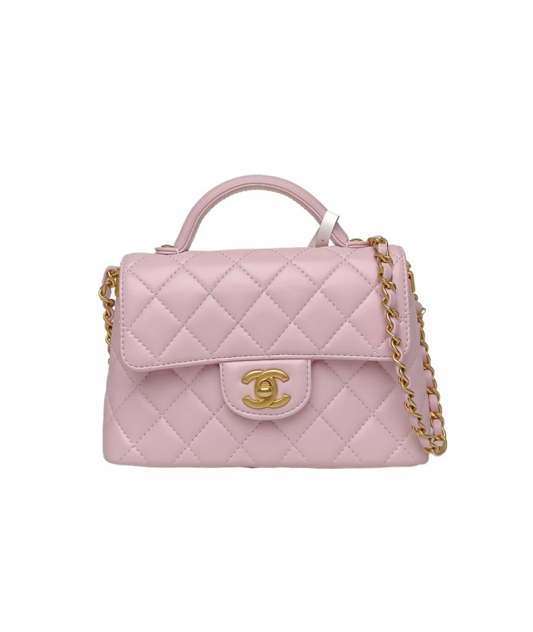 CHANEL Розовая кожаная сумка через плечо, фото 10