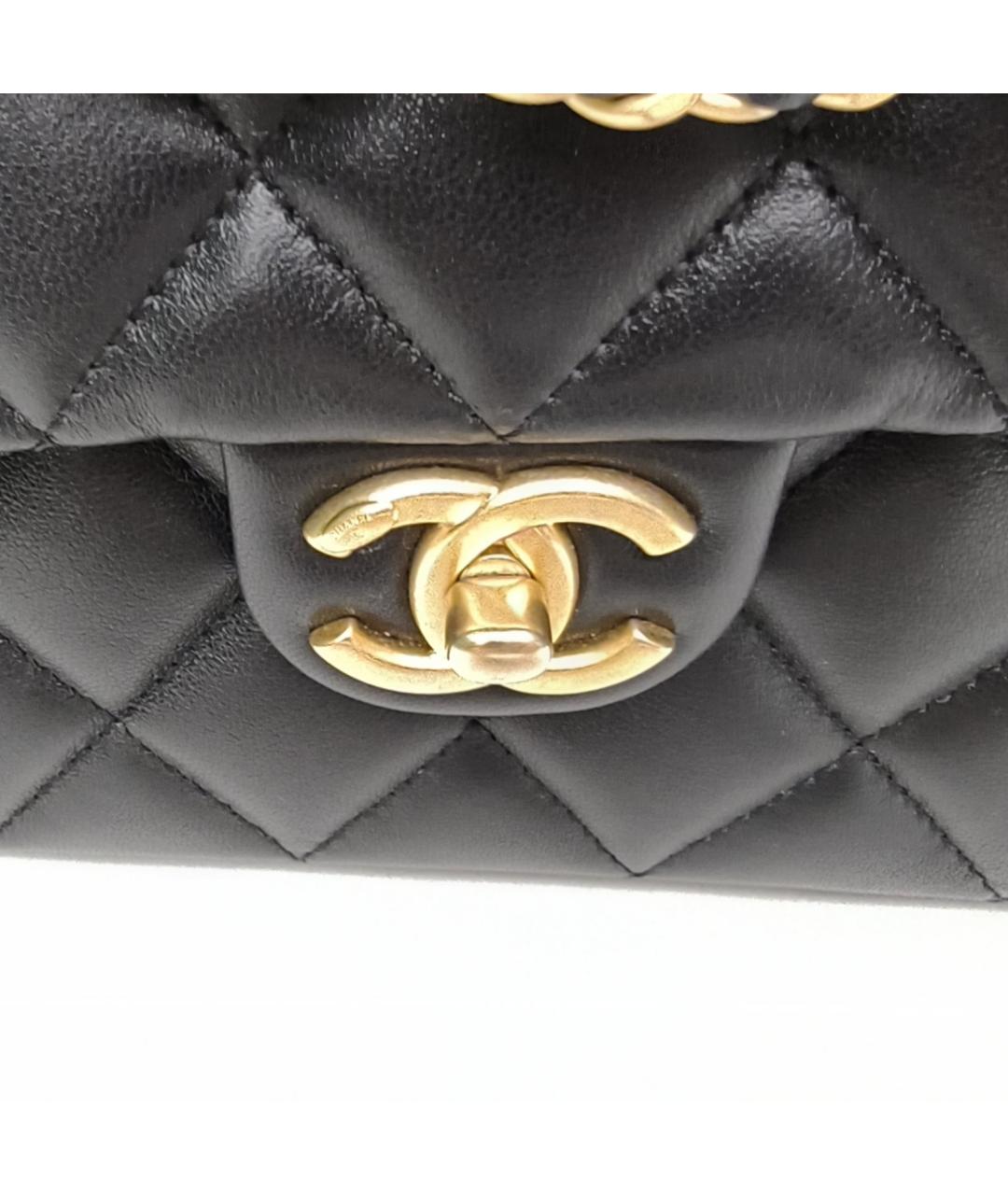 CHANEL Черная кожаная сумка через плечо, фото 7