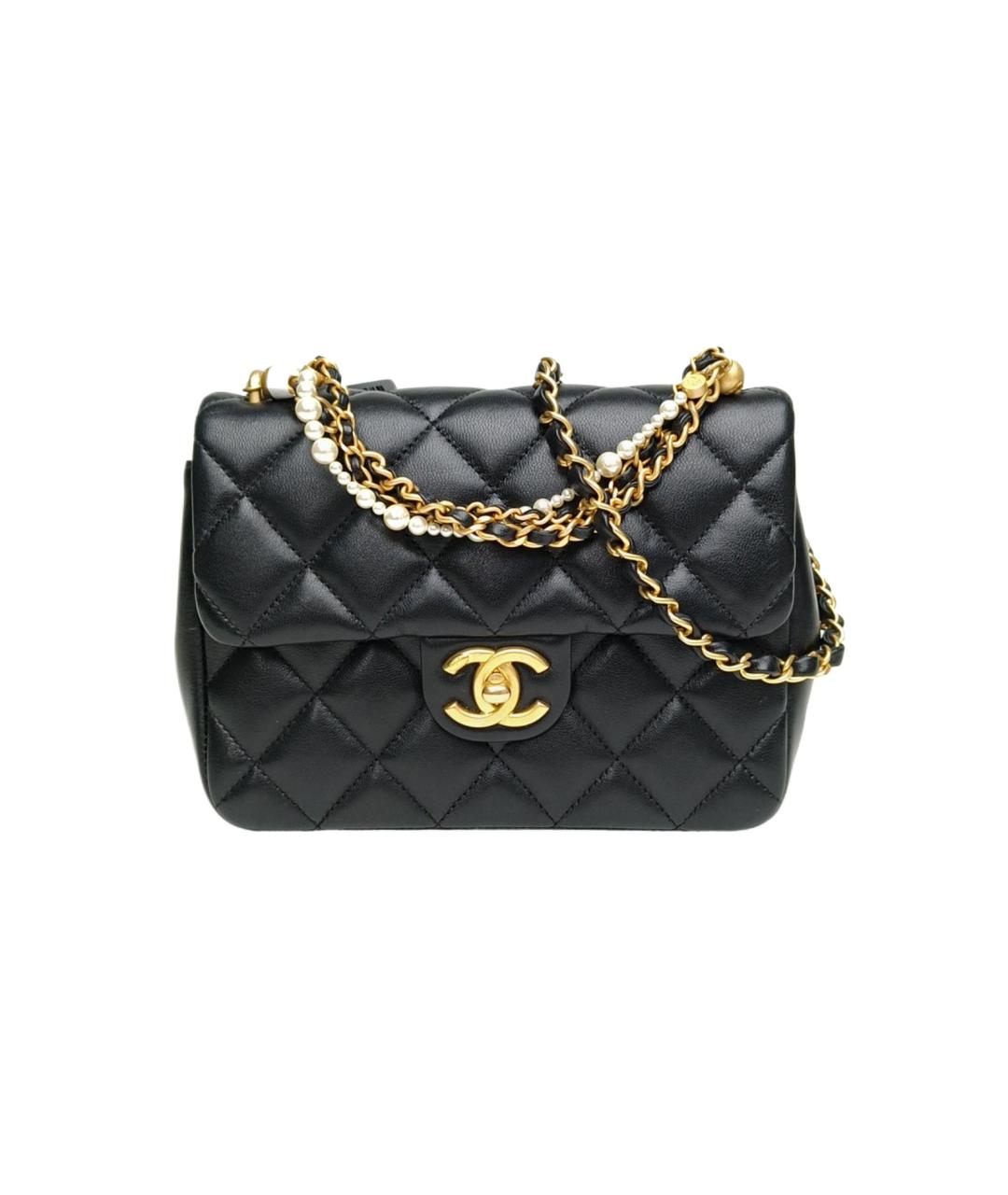 CHANEL Черная кожаная сумка через плечо, фото 10