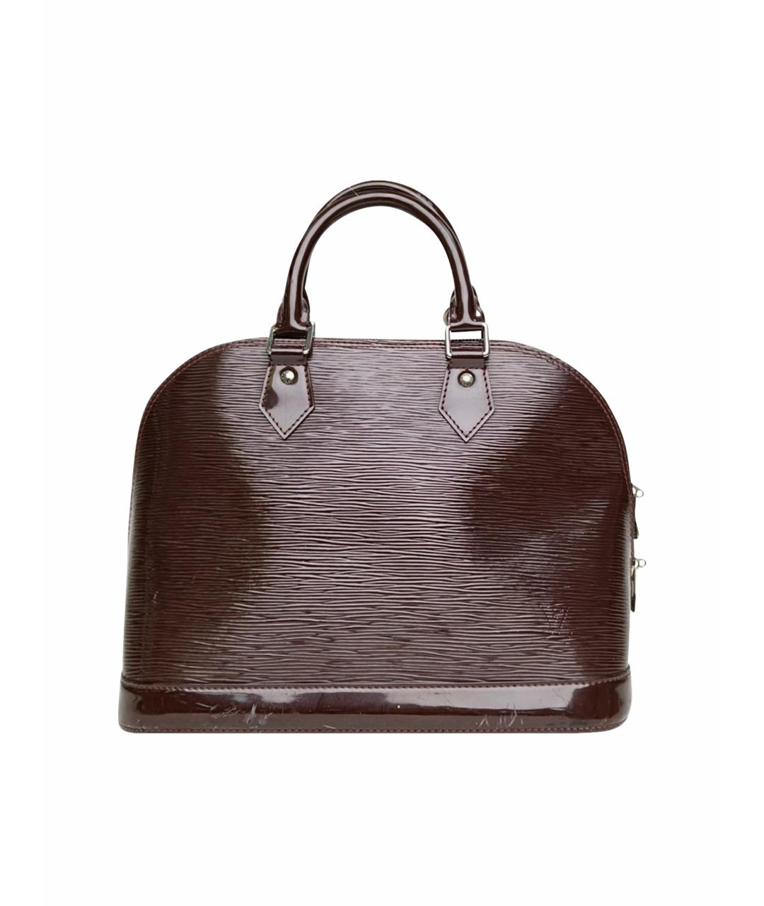 LOUIS VUITTON Бордовая сумка с короткими ручками из лакированной кожи, фото 1