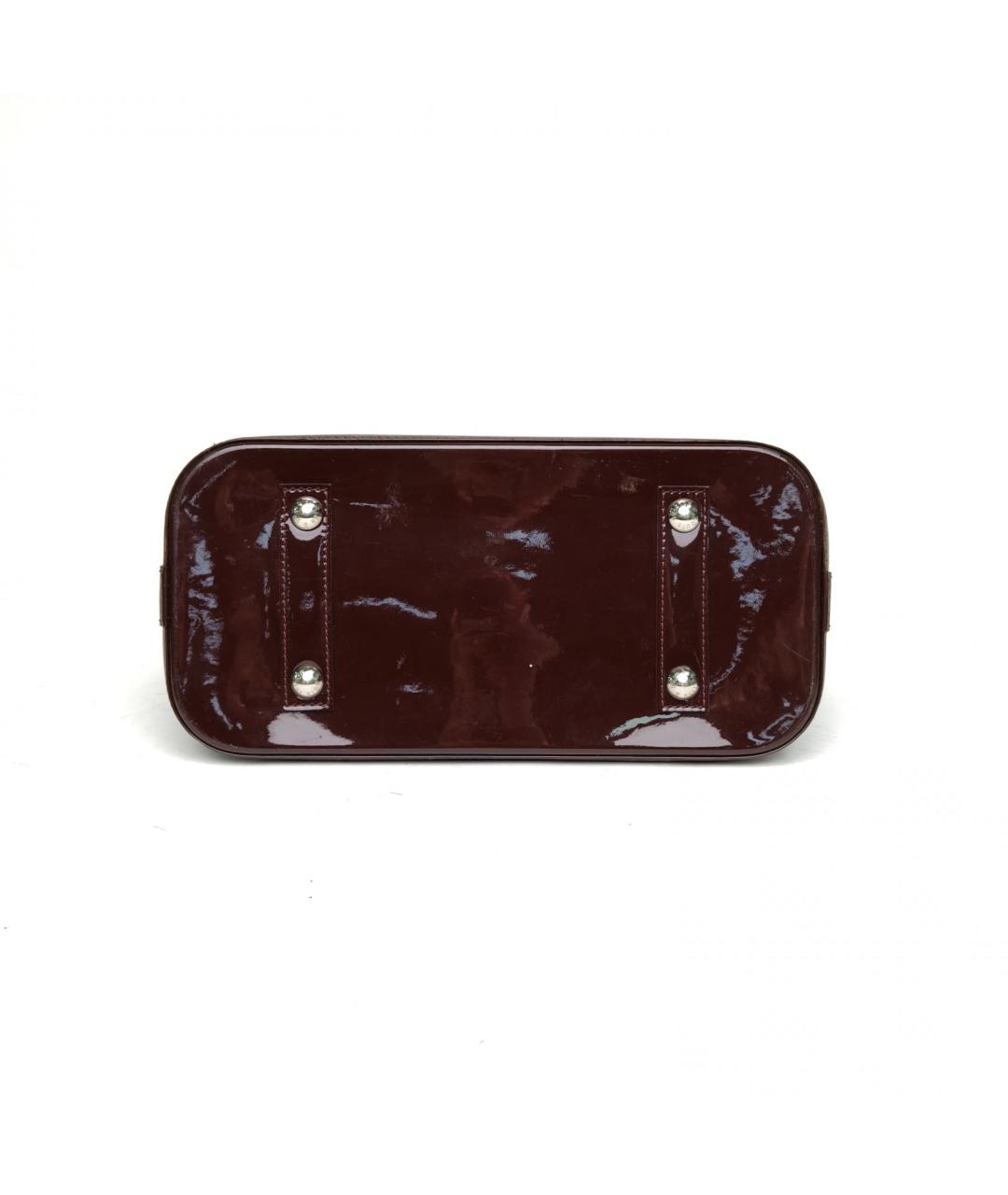 LOUIS VUITTON Бордовая сумка с короткими ручками из лакированной кожи, фото 4