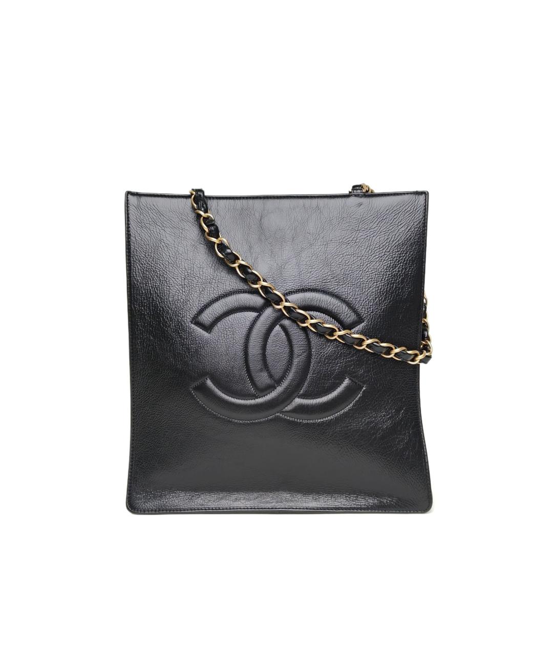 CHANEL Черная кожаная сумка тоут, фото 10