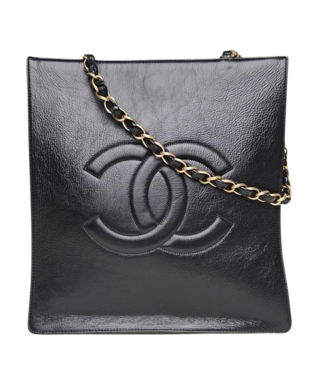 CHANEL Черная кожаная сумка тоут, фото 1