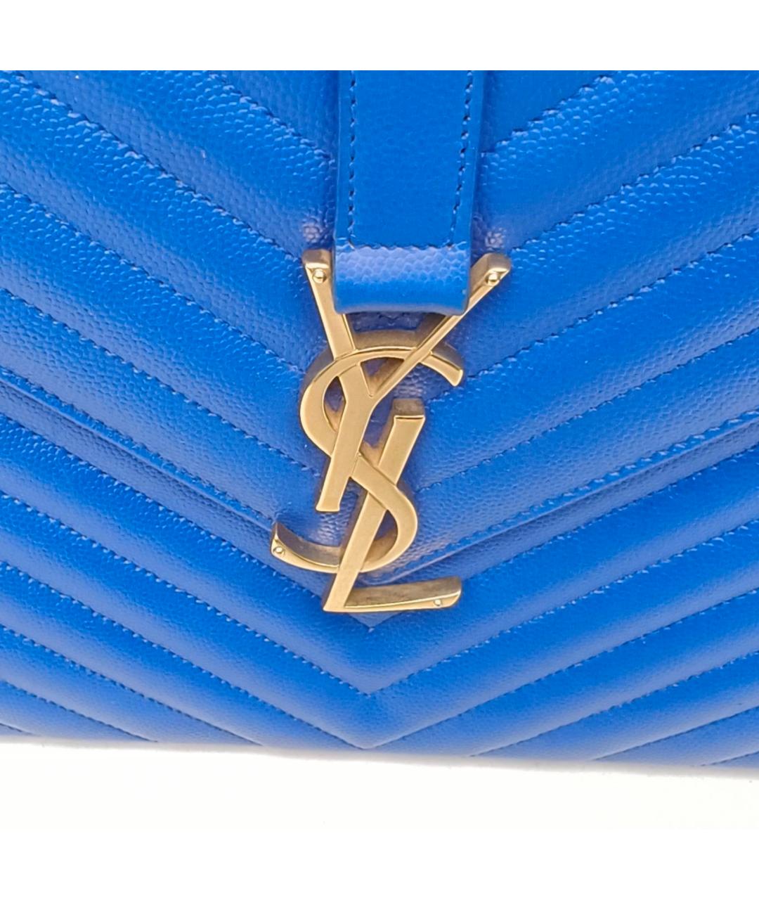 SAINT LAURENT Синяя кожаная сумка через плечо, фото 8