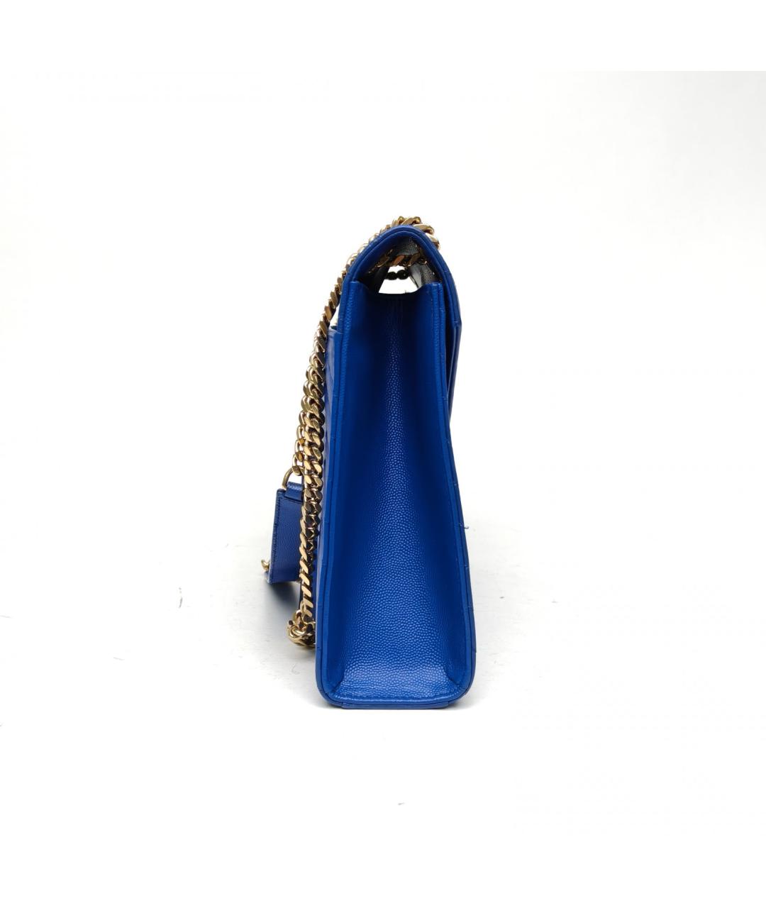 SAINT LAURENT Синяя кожаная сумка через плечо, фото 5
