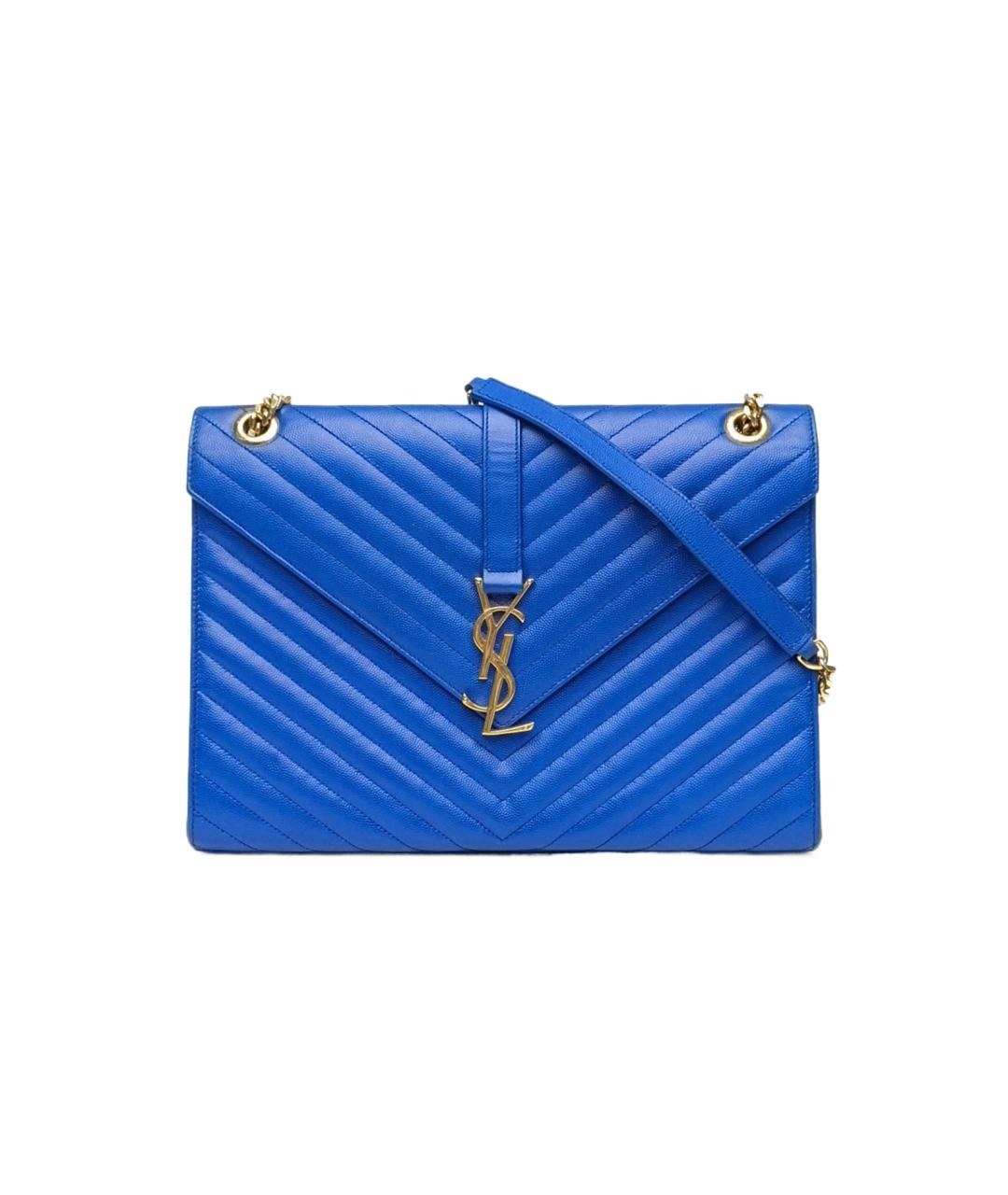 SAINT LAURENT Синяя кожаная сумка через плечо, фото 10