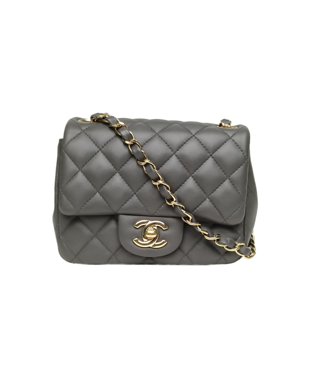 CHANEL Серая сумка через плечо, фото 10