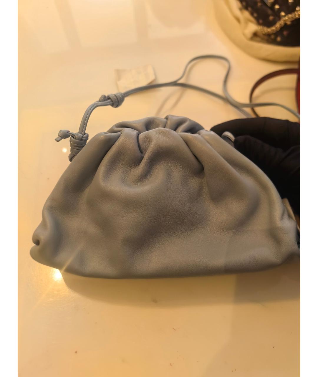 BOTTEGA VENETA Голубая кожаная сумка через плечо, фото 7