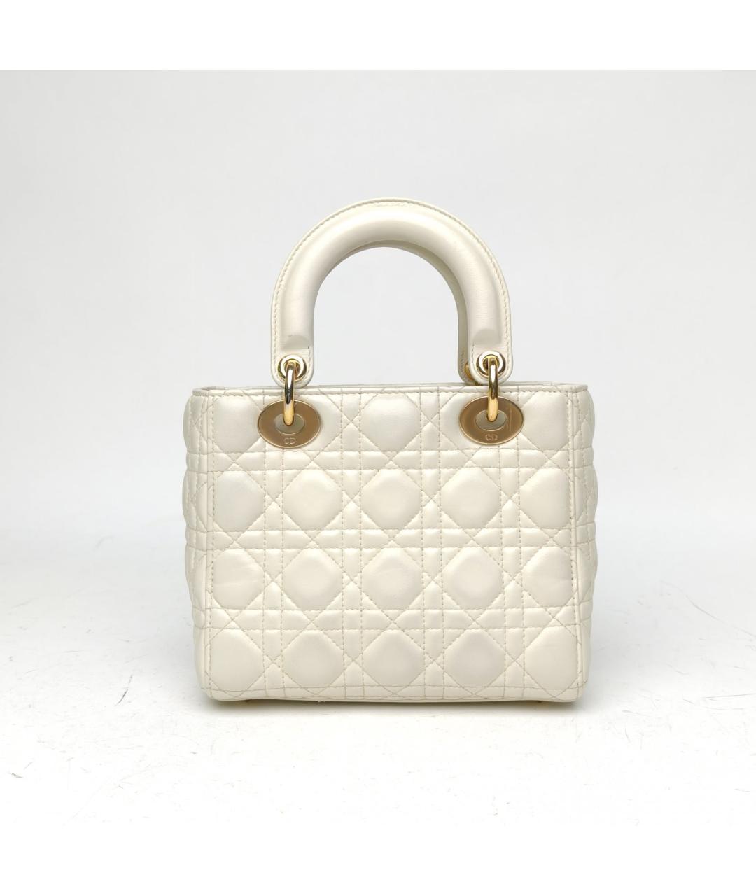 CHRISTIAN DIOR Белая кожаная сумка через плечо, фото 4