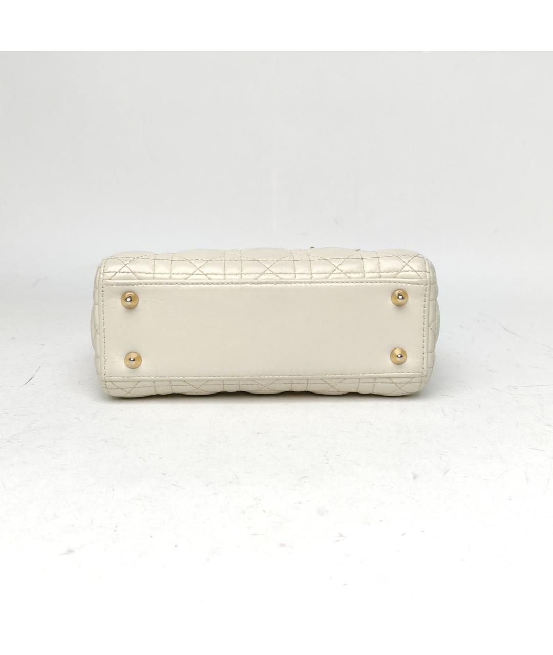 CHRISTIAN DIOR Белая кожаная сумка через плечо, фото 6