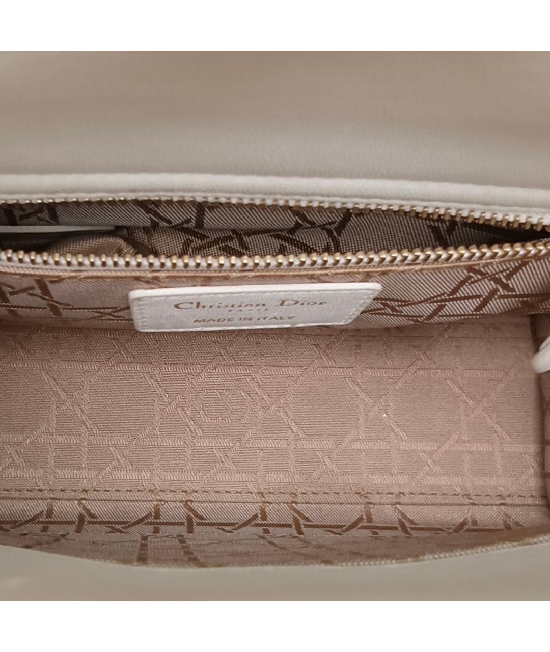 CHRISTIAN DIOR Белая кожаная сумка через плечо, фото 8