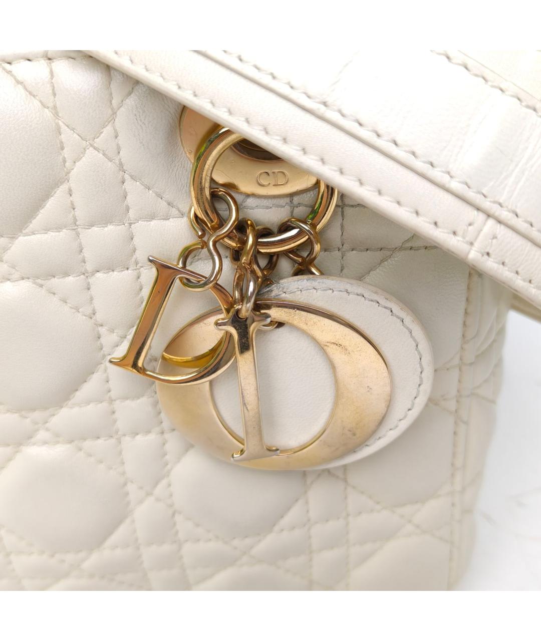 CHRISTIAN DIOR Белая кожаная сумка через плечо, фото 7