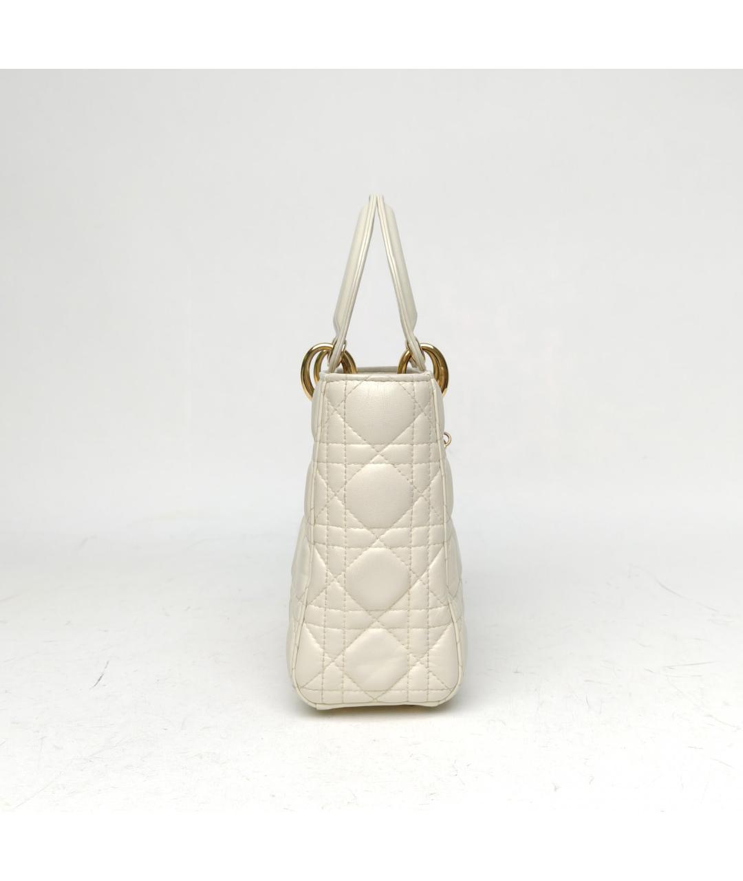 CHRISTIAN DIOR Белая кожаная сумка через плечо, фото 5