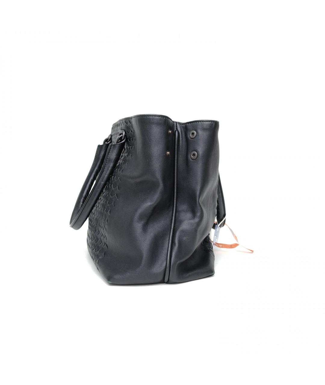 BOTTEGA VENETA Черная кожаная сумка через плечо, фото 3