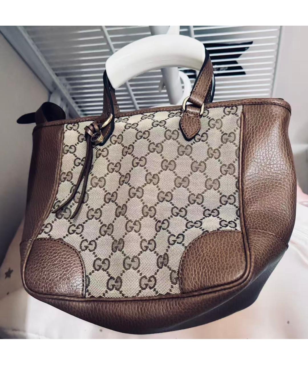 GUCCI Коричневая кожаная сумка через плечо, фото 9