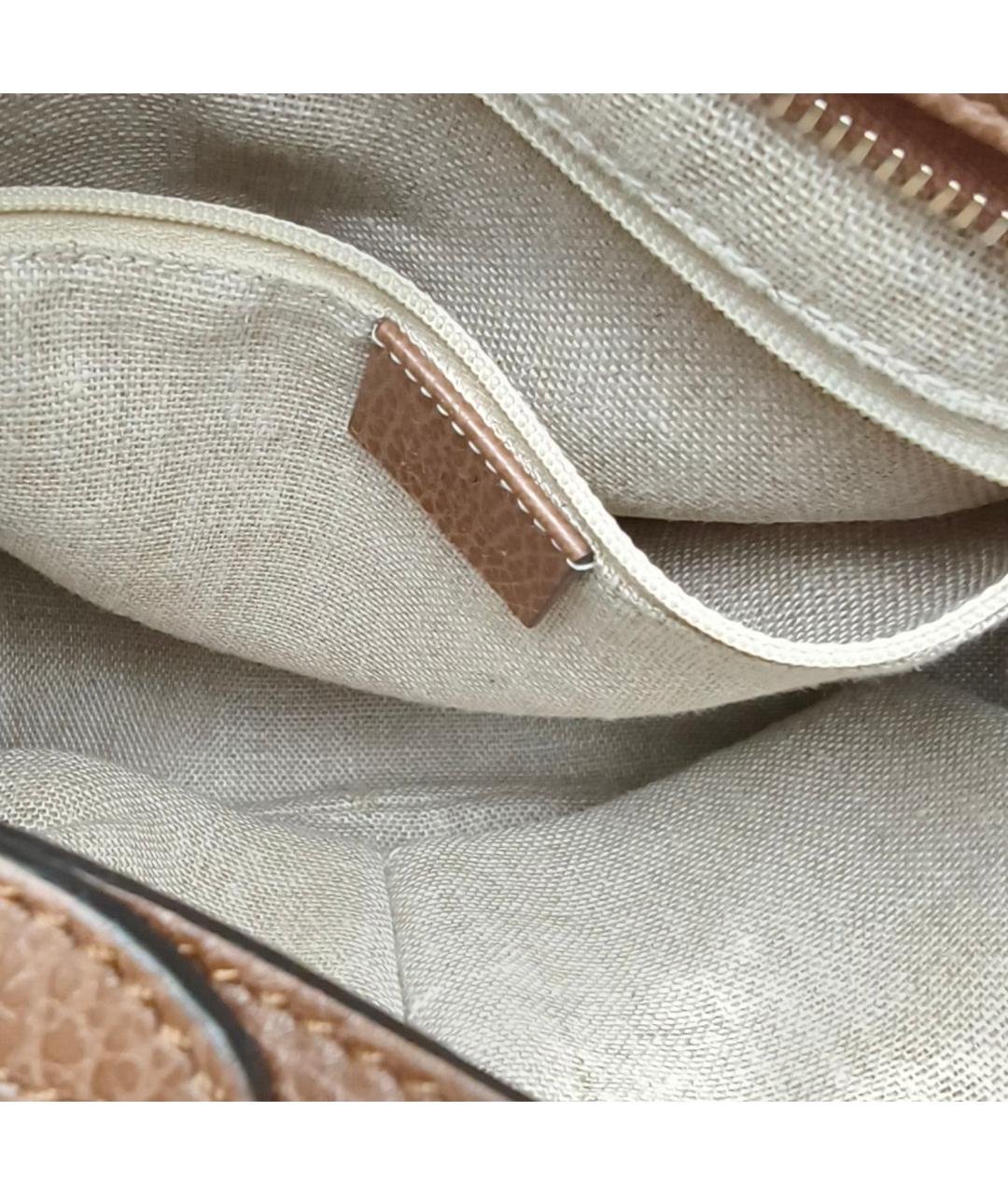 GUCCI Коричневая кожаная сумка через плечо, фото 7