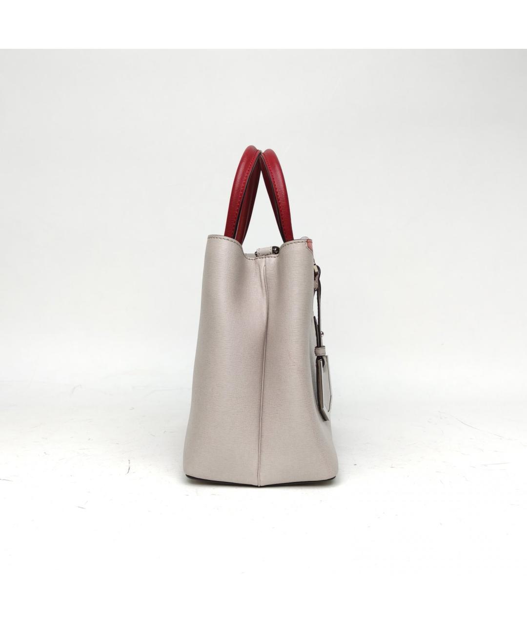 FENDI Серая кожаная сумка через плечо, фото 5