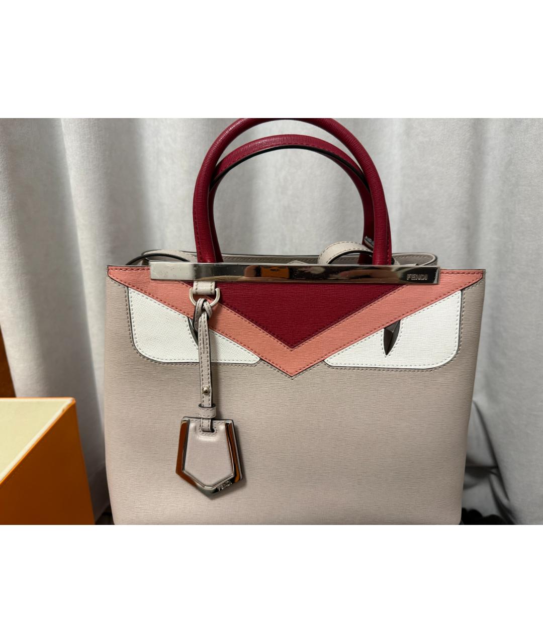 FENDI Серая кожаная сумка через плечо, фото 8