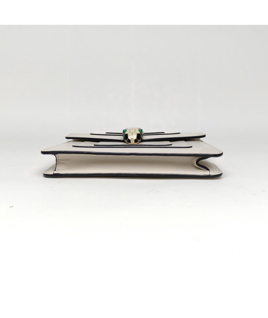 BVLGARI Белая кожаная сумка через плечо, фото 6