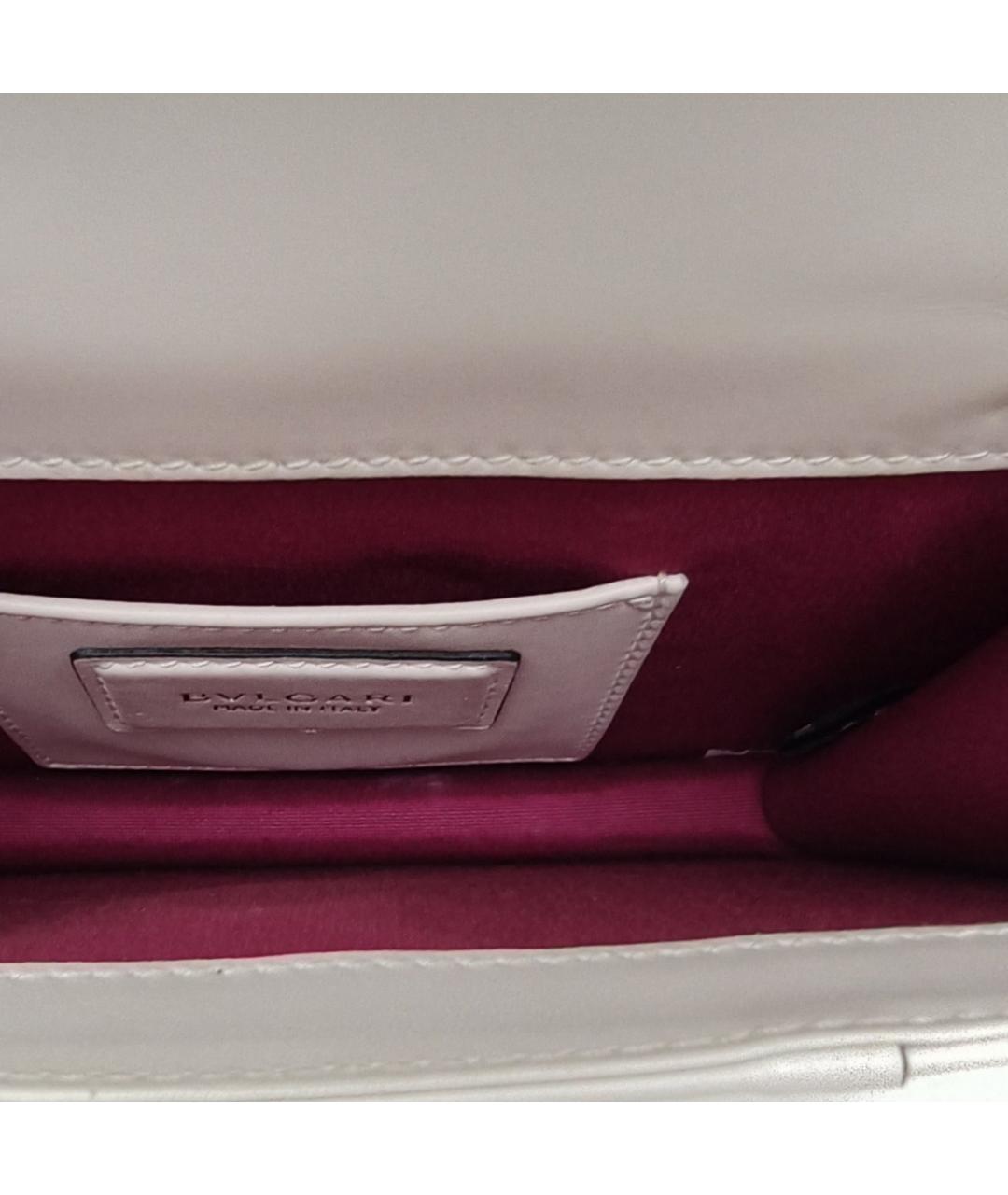 BVLGARI Белая кожаная сумка через плечо, фото 7