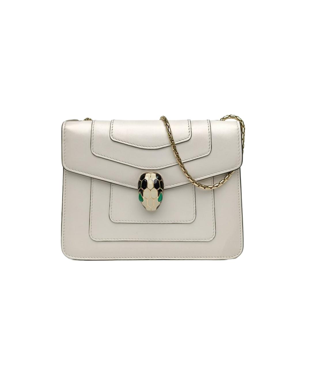 BVLGARI Белая кожаная сумка через плечо, фото 10